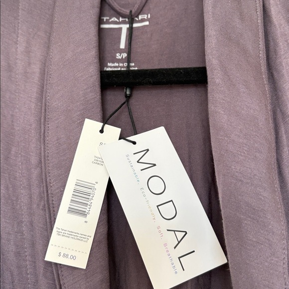 Tahari NWT Eggplant Modal Robe - Picture 2 of 4
